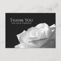 Sympathy Thank You Flat Card - White Rose