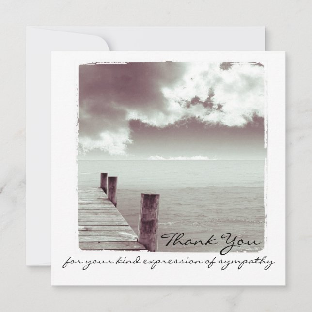 Sympathy Thank You Flat Photo Card (Front)