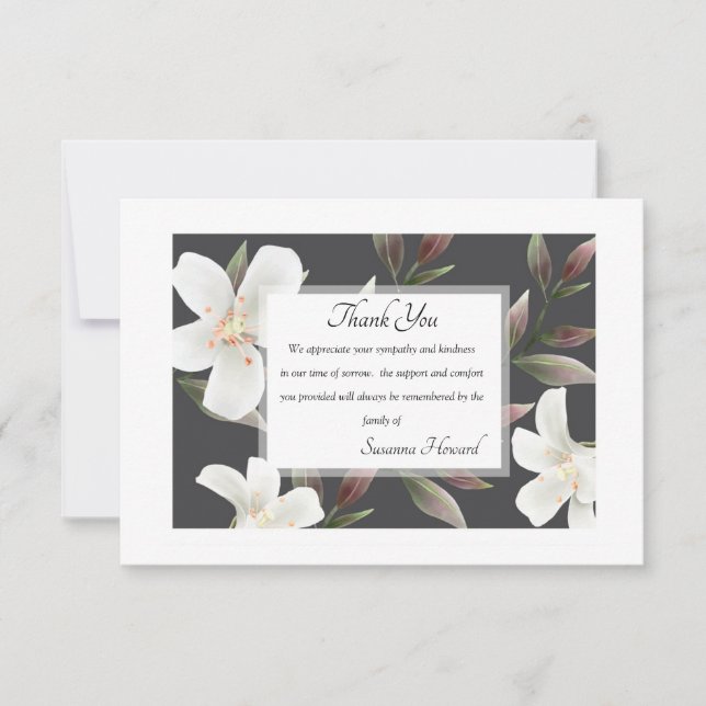 Sympathy Thank You Floral Card (Front)
