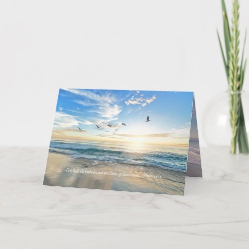 Sympathy Thank You Flying Birds Ocean Scene Cards