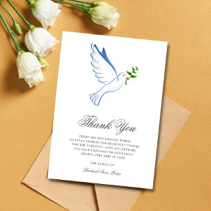 Sympathy Thank You Funeral Dove Bereavement Invitation