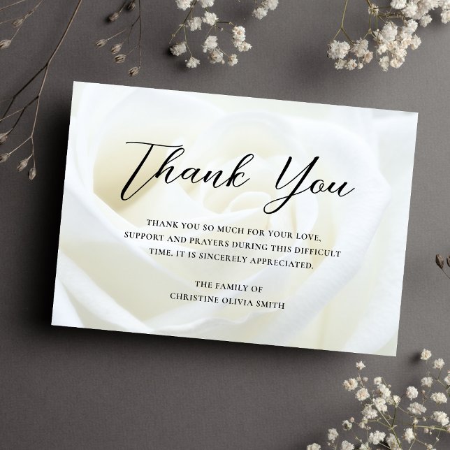 Sympathy Thank You Funeral Floral Bereavement Card (Floral Sympathy Thank You Card)