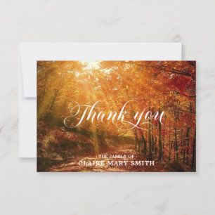 Sympathy THANK YOU Funeral Forest Fall PHOTO Card