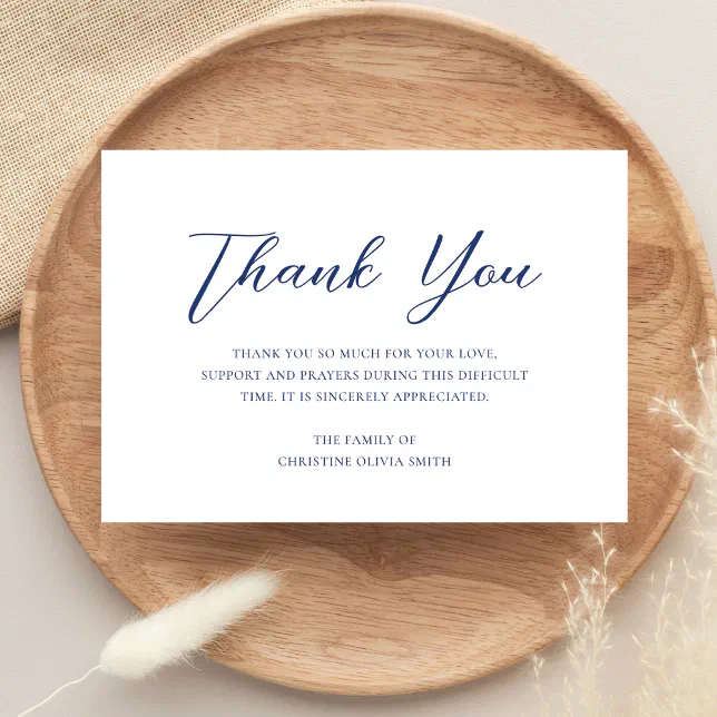 Sympathy Thank You Funeral Note Card Bereavement Zazzle