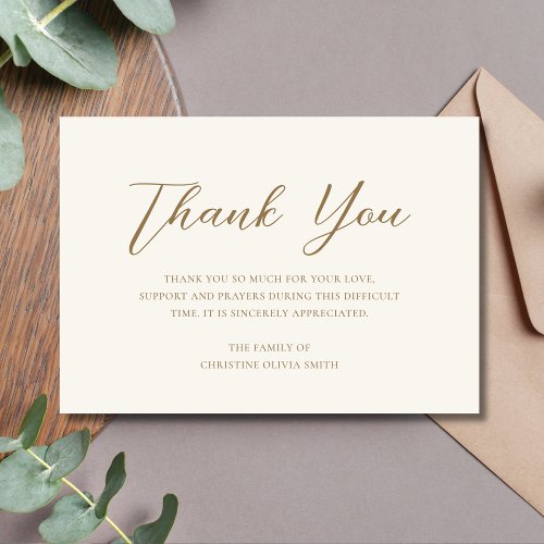 Sympathy Thank You Funeral Note Card Bereavement