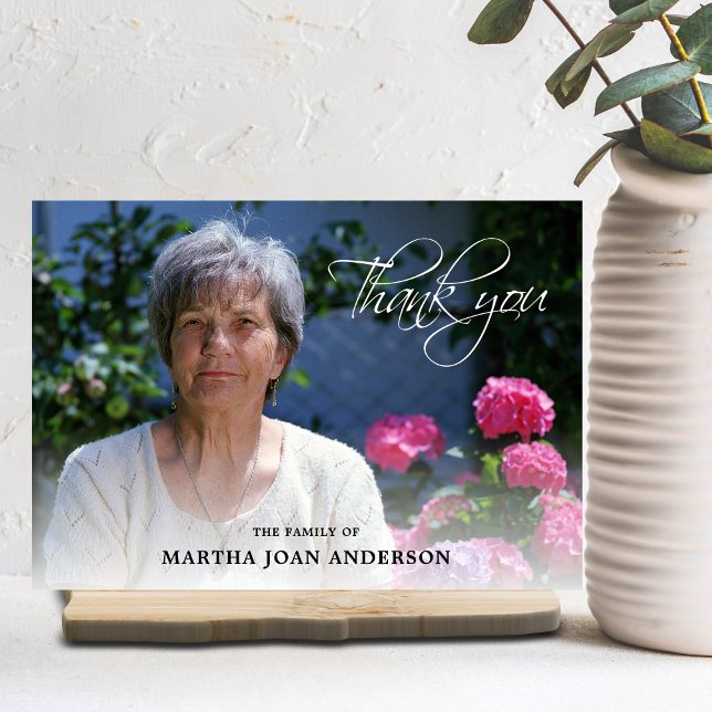 Sympathy THANK YOU Funeral Service | add PHOTO Card (Creator Uploaded)