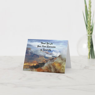 Sympathy Thank You, Grand Canyon Clouds Note Letterpress Thank You Card