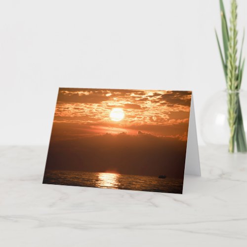Sympathy Thank You Lake Michigan Sunset Card