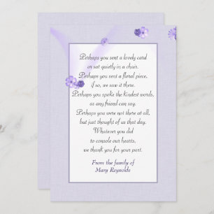 Sympathy Thank You Lavender Border Card