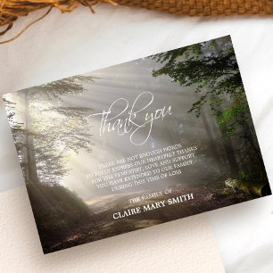 Sympathy THANK YOU Memorial Forest Sun PHOTO Card