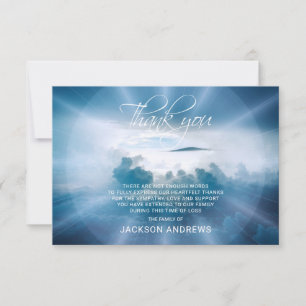 Sympathy THANK YOU Memorial Funeral Clouds Heaven Card