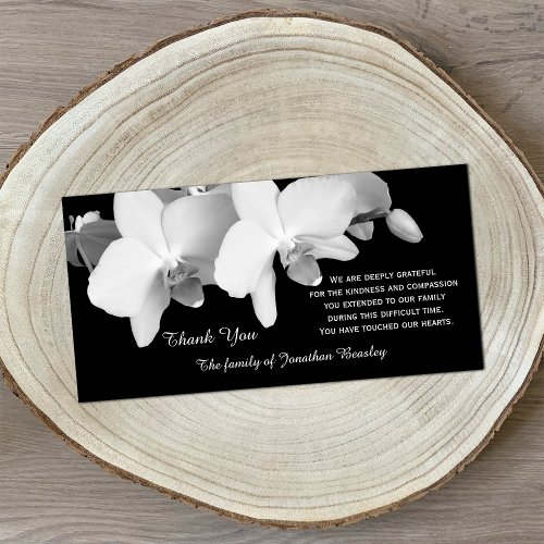 Sympathy Thank You Memorial Photo Card _ Orchids
