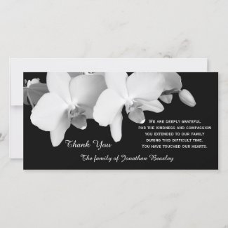 Sympathy Thank You Memorial Photo Card - Orchids