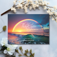 Sympathy THANK YOU Memorial Rainbow Ocean Water