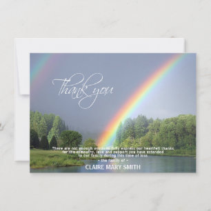 Sympathy THANK YOU Memorial Rainbow Trees Nature Card