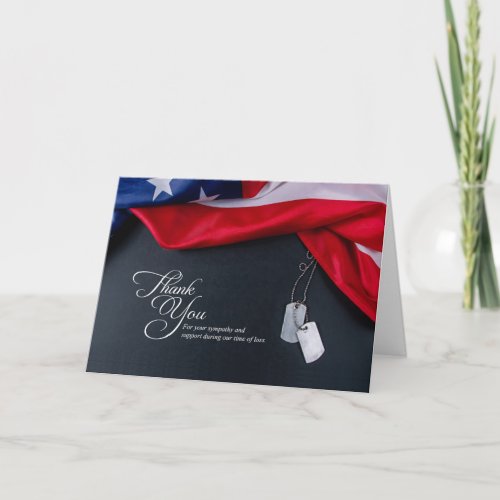 Sympathy Thank You Military Dog Tags Flag Blank