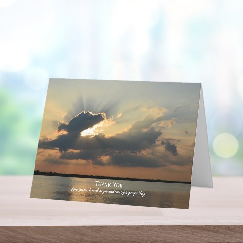 Sympathy Thank You Note Card __ Sunset over Water