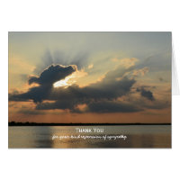 Sympathy Thank You Note Card -- Sunset over Water