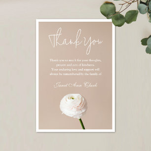 Sympathy Thank You Note Card with Flower