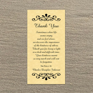 Sympathy Thank You Photo Card Parchment Look Gold