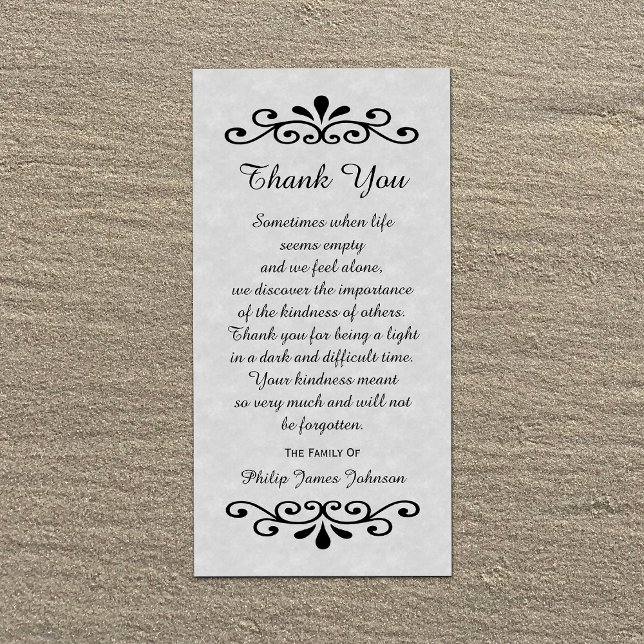 Sympathy Thank You Photo Card Parchment Look Gray (Creator Uploaded)