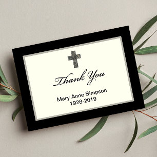 Sympathy Thank You Religious Cross Simple Card