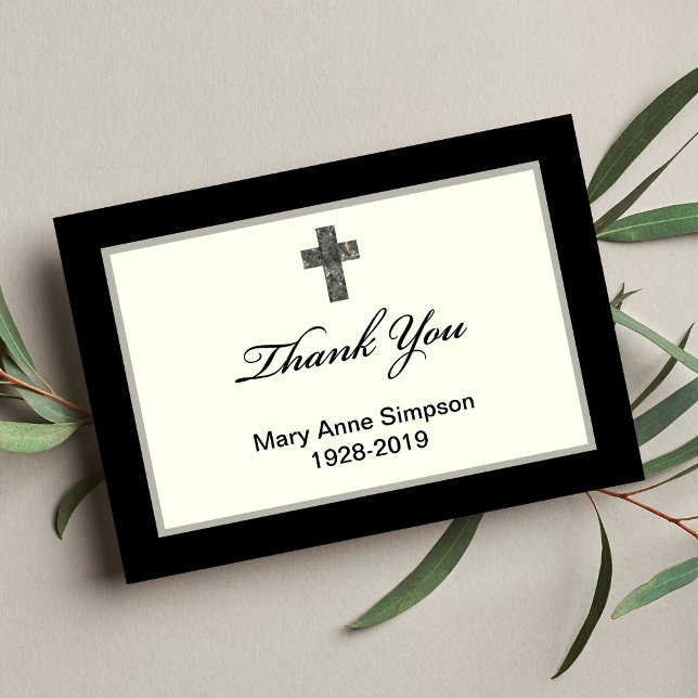 Sympathy Thank You Religious Cross Simple Card (Creator Uploaded)