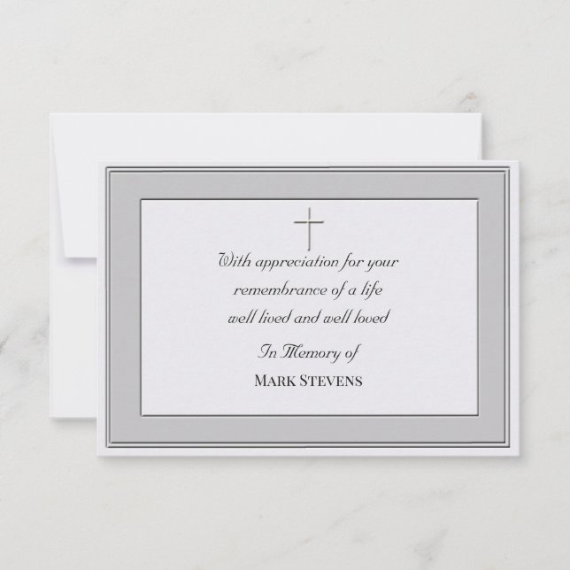 Sympathy Thank You Simplistic Card (Front)