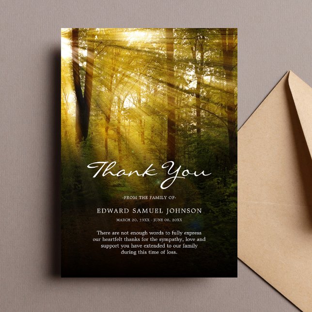 Sympathy Thank You Trees Nature Card (Sympathy Thank You Trees)