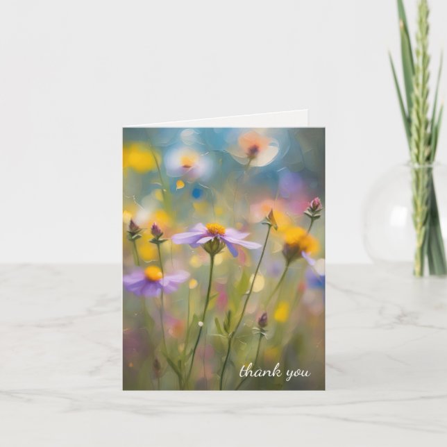 Sympathy Thank You Wildflowers from Family Card (Front)