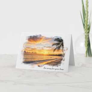 Sympathy Tropical Island Sunset Card
