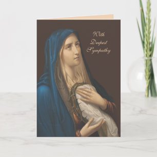 Sympathy Virgin Mary Catholic Mass Offering Card