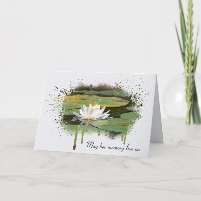 Sympathy Water Lily Abstract Card (Front)