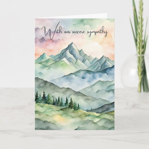 Sympathy Watercolor Mountain Scene Card