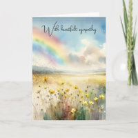 Sympathy Watercolor Rainbow In a Wildflower Meadow