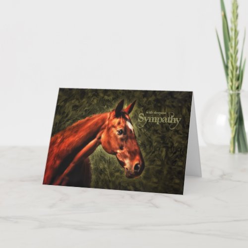 Sympathy Western Equine Painting with Deep Green Card