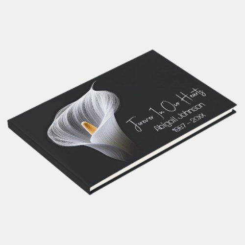 Sympathy White Calla Lily Memorial Service Guest Book