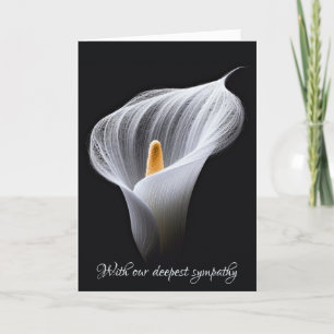 Sympathy White Calla Lily On Black Card