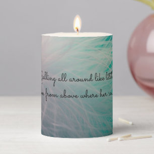 Sympathy White Feather Feathers Poetry Pillar Candle