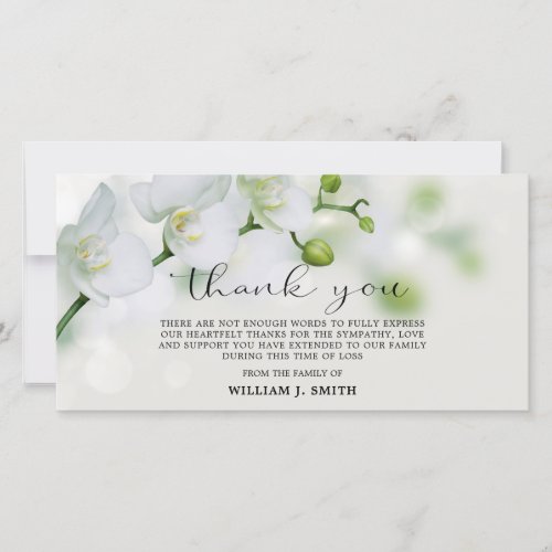 Sympathy White Orchids THANK YOU  PHOTO