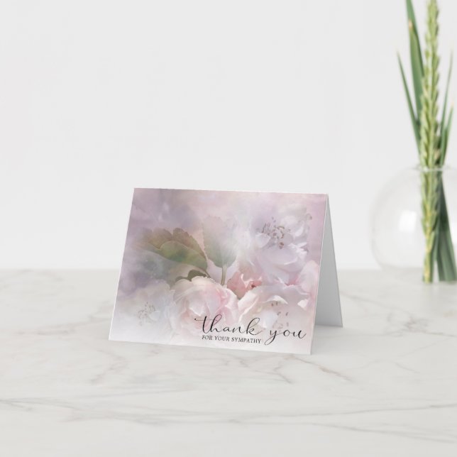 Sympathy White Pink Blossoms THANK YOU | PHOTO (Front)