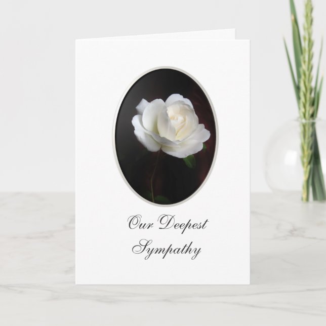 Sympathy white rose card (Front)