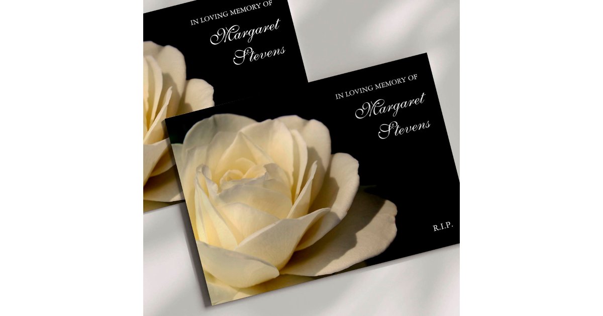 Sympathy White Rose Funeral Thank You Card | Zazzle