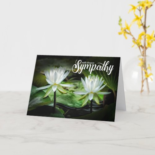 Sympathy White Waterlilies Card