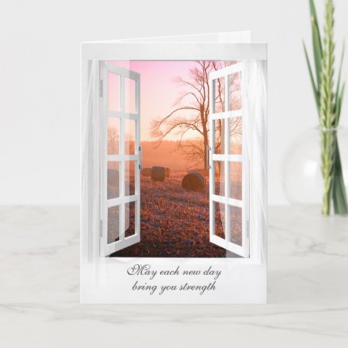 Sympathy Window of Hay Bales Card