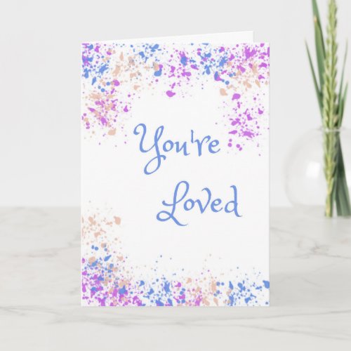 Sympathy with a Spray of Pinks  Purples Card