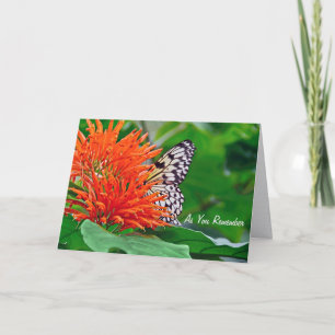 Sympathy with butterfly in honeysuckle flower card