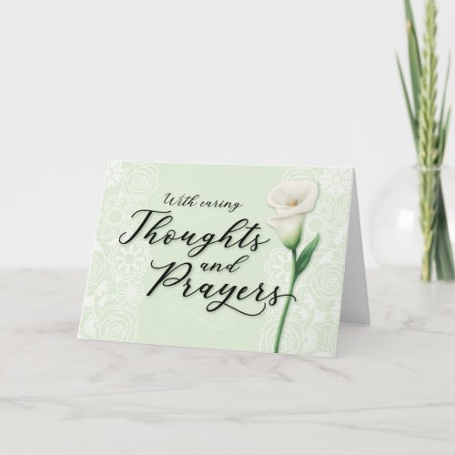 Sympathy With Caring Thoughts and Prayers Card