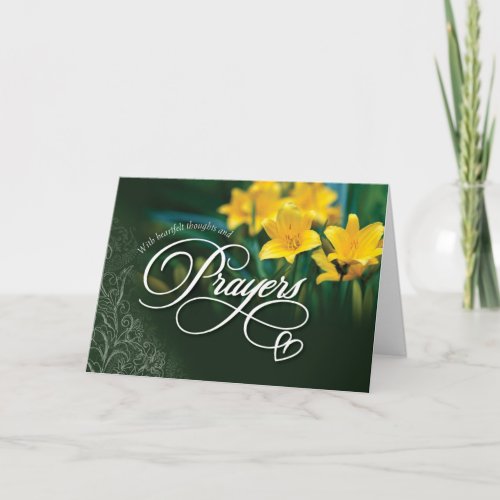 Sympathy With Heartfelt Thoughts and Prayers Card