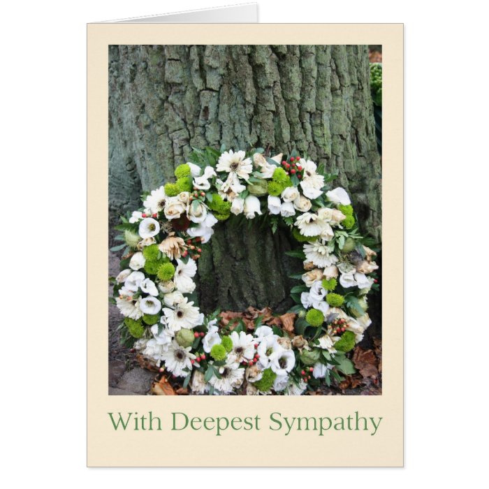 Sympathy wreath white roses greeting cards
